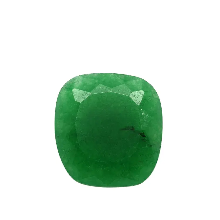 Antik personnalisé à facettes les deux coupe simuler naturel vert Jade Agate pierre gemme synthétique en vrac