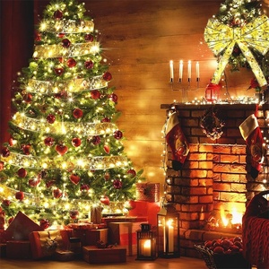 Baru dekorasi pohon Natal pita lampu pernikahan ulang tahun keluarga pesta Festival sutra pita Natal peri lampu baja - Product Image 2