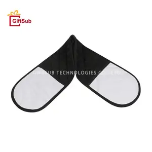 High Quality 100% Cotton Double Oven Mitts Sublimation Blank Kitchen Heat Resistant Potholder Extra Long 31.5''x7" Oven Mitt