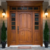 Porte extérieure en bois naturel pour villa, appartement haut de gamme, design résidentiel