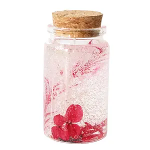 クリスタルの香りのキャンドル瓶に保存された花ジェルワックスキャンドルカスタマイズされたデザインの香りのキャンドルプライベートラベル