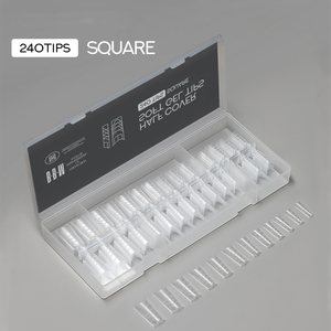 BBM Half Cover Soft Gel Tips Clear Acrylic Nail Tips Short Square Shape False Nail Tips for Nail Extension Manicure Tools - Product Image 1