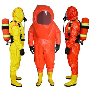 थोक उच्च गुणवत्ता वाले रासायनिक सुरक्षात्मक समग्र निर्माता पूरी तरह से संलग्न हल्के रासायनिक सुरक्षात्मक सूट