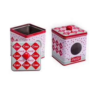 Food Grade Custom Printing Food Packing Tin Cookies Tin Box Candy Tin Box With Window