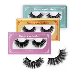 Logo privato 1 paia/scatola 25mm forte naturale lunga pelliccia di visone folti ciglia finte per il trucco da donna - Product Image 2