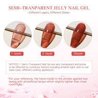 Ensemble de gel à ongles semi-transparent MEET ACROSS 6 couleurs, gel à ongles UV longue durée, non toxique, 8 ml