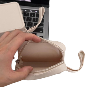 Custom Cosmetic Pouch Personalized Women's Zipper Coin Purse Cute Small Silicone <b>Square</b> Pouch for Change <b>Key</b> Use - Product Image 5