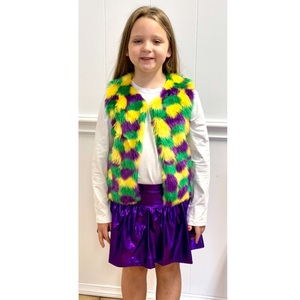 Gilet en fausse fourrure Mardi Gras personnalisé pour enfants - Product Image 2