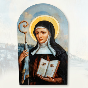 Panneau de verre décoratif imprimé avec portrait religieux, taille personnalisée, art décoratif en verre pour la décoration murale des églises et des maisons - Product Image 1
