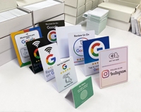 Carte NFC 13,56 MHz personnalisée pour les médias sociaux, compatible Google Review, étanche, biodégradable, en plastique acrylique, carte RFID sans contact