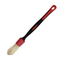 Pinceau à peinture industriel de haute qualité à poils blancs, virole en acier inoxydable, manche en caoutchouc rouge et plastique gris, OEM pour le bricolage
