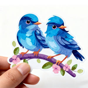 漫画の鳥の壁のステッカー環境に優しいPVC防水ダイカット抗UVコーティングカスタムサイズDIY装飾用耐引き裂き - Product Image 3