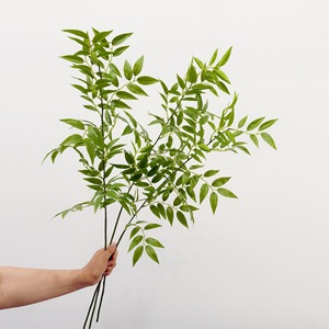Composition florale de table pour mariage, feuilles artificielles de Ruscus italien, branche de bambou, haute qualité - Product Image 1