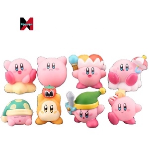 Cute Kawaii Products Cartoon Ornament Anime Toy Model Vinyl Pink Game Action Kirby Figure Plastic Crafts