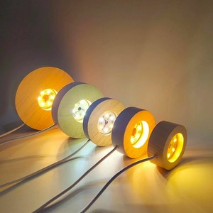 Đế đèn <span class=keywords><strong>LED</strong></span> gỗ tròn 3D, đèn gỗ tự nhiên, đế đèn USB tròn dùng làm đèn ngủ - Product Image 3