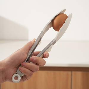 Pinces alimentaires en silicone, outils de cuisine en acier inoxydable, réutilisables pour griller, frire, manipuler les steaks, rouge, 12 pouces - Product Image 4