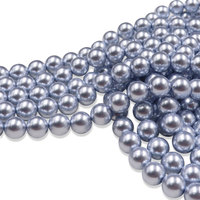 Gris bleu couleur 8mm plein trou Hotselling perle de verre perle en vrac Imitation couleur perles pour la fabrication de bijoux bricolage