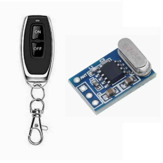Wireless Transmitter and Receiver Kit 433MHz 2 Channel Remote Control Switch 1527 Code Learning Button for Light Switch Car Key