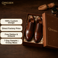 Boîte cadeau de luxe élégante en carton rigide personnalisé avec couvercle et base estampés à chaud en or, pour chaussures Oxford et autres articles de chaussure