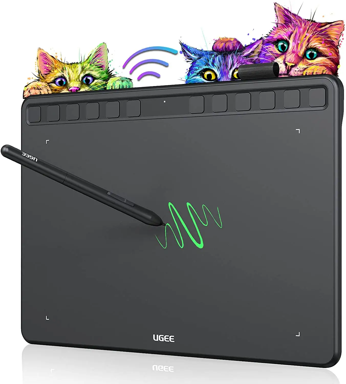 UGEE S1060W 10 inch Digital Drawing Tablet Wireless 2.4G Graphic Tablet Drawing Pad for Beginners Tablette Graphique