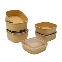 Boîtes en papier kraft épaissi biodégradables, réutilisables, recyclables et micro-ondables Huifang écologiques modernes en gros