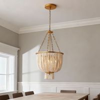 Lustre en cristal de style américain créatif, duplex, rétro, villa française, salon, escalier, trois longs bras en fer, E26, LED dimmable, 3500K