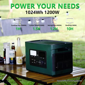 1200W 1024Wh Portable <b>Solar</b> <b>Panel</b> <b>Generator</b> Rechargeable Station LiFePO4 Battery Pure Sine Wave LED Emergency Light Qi Wireless - Product Image 3