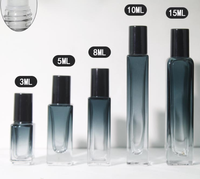 Flacon roll-on de luxe 10 ml en verre dépoli carré pour huile de parfum avec diffuseur à bâtonnets pour femme