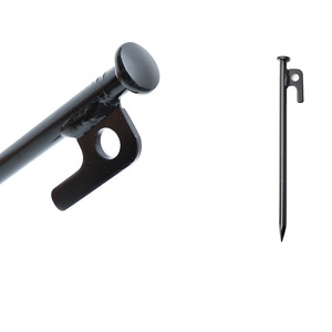 Estacas negras de acero de alta resistencia para exteriores, carpa duradera con agujeros para acampar, senderismo, toldo de viaje, 20CM - Product Image 6