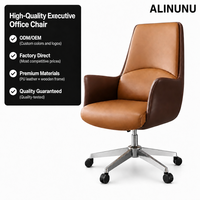 Chaise de bureau exécutive en cuir PU ALINUNU ODM OEM pour le bureau et la maison, chaise de bureau ergonomique robuste