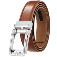 Ceinture en cuir pour homme à boucle automatique non poreuse, ceinture en cuir à boucle à ardillon pour affaires, plusieurs couleurs au choix.