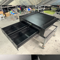Système de rangement pour benne de pick-up, boîte à outils coulissante double pour le camping, le overlanding et les équipements de travail