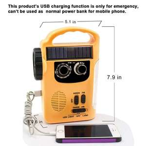 Banco de Energía Solar Multifuncional de Emergencia, 1200mAh con Linterna y Radio FM para Supervivencia al Aire Libre - Product Image 3
