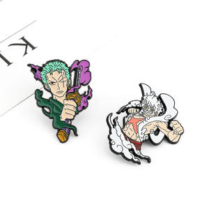 Japanse stijl cartoon anime personage merchandise One Piece Luffy Zoro hoogwaardig emaille elektrolytisch geplateerde legering broche accessoires - Product Image 4