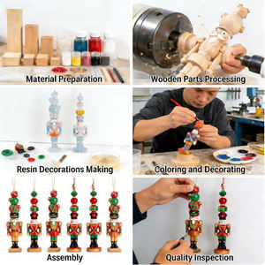 Vente flash : Ensemble d'ornements de <span class=keywords><strong>casse</strong></span>-noisettes rustiques verts avec un design de couronne de plumes pour la décoration de l'arbre de Noël, ornements de Noël - Product Image 3