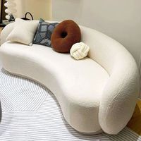 Sofá creativo nórdico, sala de estar sofá para, conjunto de sofá Boucle, sofás de Luna curvada, chaise lounge