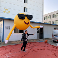 Ballon gonflable publicitaire en forme de visage souriant pour défilés d'entreprise, marionnette gonflable expressive