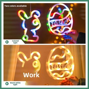 Lumière LED suspendue en forme <span class=keywords><strong>de</strong></span> <span class=keywords><strong>lapin</strong></span> avec ventouse, décoration <span class=keywords><strong>de</strong></span> fête <span class=keywords><strong>de</strong></span> Pâques pour enfants, vente chaude, décoration <span class=keywords><strong>de</strong></span> fenêtre intérieure - Product Image 4