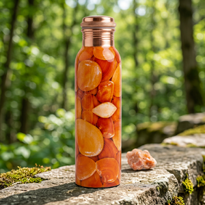 Botella de Agua de Cobre con Diseño de Piedra Inspirado en la Naturaleza, Portátil para Uso en Exteriores - Product Image 1