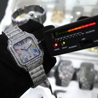 Jam Tangan Otomatis Mewah Bermerek, Perhiasan Hip Hop, Lulus Uji Berlian, Bertabur Batu, VVS Moissanite, Jam Mekanik ODM