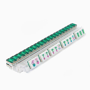 Tuiles de mahjong personnalisées à trois couches gravées, jeu de mahjong américain nacré de 160 tuiles, jeux de société pour adultes, enfants et famille - Product Image 5