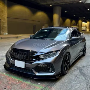 Juego de 3 Piezas de Estilo GR para Honda Civic 2016-2021 10.ª Generación FK7 Hatchback SI 2 y 4 Puertas, Alerón Delantero para Automóvil, Divisor de Parachoques Delantero, Negro Brillante - Product Image 2