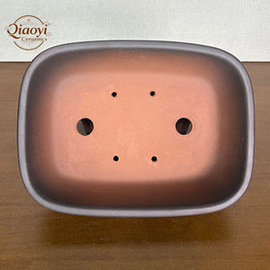 Pot à fleurs en porcelaine rectangulaire violet vintage durable, cuite au bois, avec trou de drainage pour jardin, centre commercial, écologique - Product Image 6