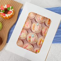 Boîtes à biscuits en papier de qualité alimentaire avec fenêtre, fabriquées en Chine, boîtes à gâteaux jetables, boîtes à beignets pour boulangerie