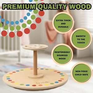 Asiento giratorio de madera, juguete educativo temprano de madera maciza para niños - Product Image 3