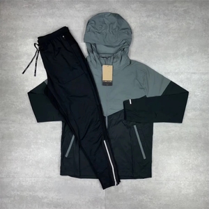 Conjunto Cortavientos para Hombre, Transpirable y Sostenible, Chaqueta Deportiva con Estampado, Bloques de Color, Bordado, Traje Deportivo de Nailon - Product Image 5
