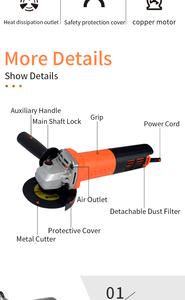 Amoladora <span class=keywords><strong>Angular</strong></span> Eléctrica Industrial Portátil de Alta Calidad, Amoladora Manual Multifuncional <span class=keywords><strong>para</strong></span> Cortar y Pulir <span class=keywords><strong>Madera</strong></span> - Product Image 5