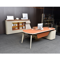 Bureau de bureau de luxe en cuir Pu de style moderne, mobilier de bureau, table de direction et de patron