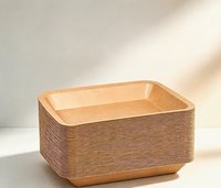 Conteneur alimentaire en papier rectangulaire pliable, écologique, à bas prix, pour la vente en gros, compostable, biodégradable, naturel, pour salades