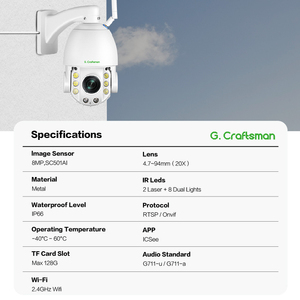 GW-PM5X20D-M8X (AG) Cámara Exterior Impermeable 4K 8MP Inalámbrica WIFI IP de Seguridad <span class=keywords><strong>PTZ</strong></span> con Zoom Óptico 20X, Visión Nocturna <span class=keywords><strong>ICSEE</strong></span> XMeye - Product Image 2